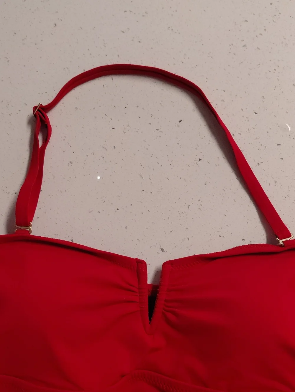Lands' End Red Strapless Swim Tank